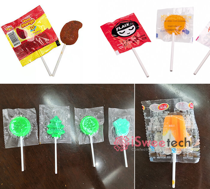 Flat lollipop sandwich wrapping samples